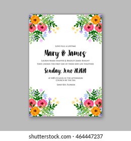 Wedding invitation or card with tropical floral background. Greeting postcard in grunge retro vector Elegance pattern with flower rose illustration vintage style Valentine's day card Luau Aloha