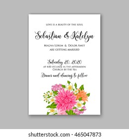 Wedding invitation or card with tropical floral background. Greeting postcard in grunge retro vector Elegance pattern with flower rose illustration vintage chrysanthemum Valentine day card Luau Aloha 