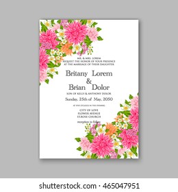 Wedding invitation or card with tropical floral background. Greeting postcard in grunge retro vector Elegance pattern with flower rose illustration vintage chrysanthemum Valentine day card Luau Aloha 