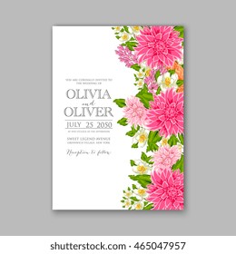 Wedding invitation or card with tropical floral background. Greeting postcard in grunge retro vector Elegance pattern with flower rose illustration vintage chrysanthemum Valentine day card Luau Aloha 