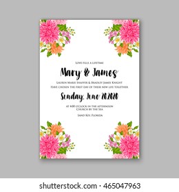 Wedding invitation or card with tropical floral background. Greeting postcard in grunge retro vector Elegance pattern with flower rose illustration vintage chrysanthemum Valentine day card Luau Aloha 
