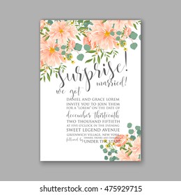 Wedding invitation or card with tropical floral background. Greeting postcard in grunge retro rose Elegance pattern with flower rose illustration vintage chrysanthemum Valentine day card Luau Aloha