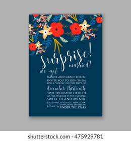 Wedding invitation or card with tropical floral background. Greeting postcard in grunge retro rose Elegance pattern with flower rose illustration vintage chrysanthemum Valentine day card Luau Aloha