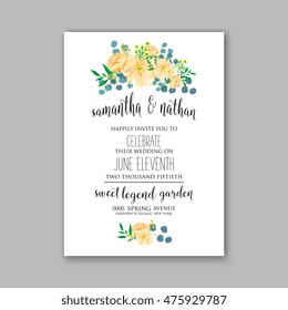 Wedding invitation or card with tropical floral background. Greeting postcard in grunge retro rose Elegance pattern with flower rose illustration vintage chrysanthemum Valentine day card Luau Aloha