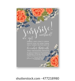Wedding invitation or card with tropical floral background. Greeting postcard in grunge retro vector Elegance pattern with flower rose illustration vintage chrysanthemum Valentine day card Luau Aloha