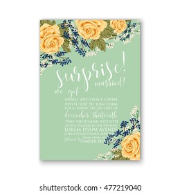 Wedding invitation or card with tropical floral background. Greeting postcard in grunge retro vector Elegance pattern with flower rose illustration vintage chrysanthemum Valentine day card Luau Aloha