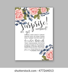 Wedding invitation or card with tropical floral background. Greeting postcard in grunge retro vector Elegance pattern with flower rose illustration vintage chrysanthemum Valentine day card Luau Aloha