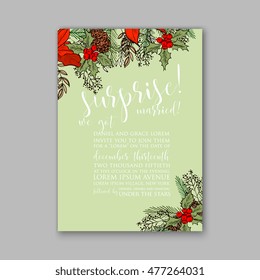 Wedding invitation or card with tropical floral background. Greeting postcard in grunge retro vector Elegance pattern with flower rose illustration vintage chrysanthemum Valentine day card Luau Aloha