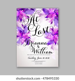 Wedding invitation or card with tropical floral background. Greeting postcard in grunge retro vector Elegance pattern with flower rose illustration vintage chrysanthemum Valentine day card Luau Aloha