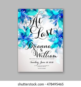 Wedding invitation or card with tropical floral background. Greeting postcard in grunge retro vector Elegance pattern with flower rose illustration vintage chrysanthemum Valentine day card Luau Aloha