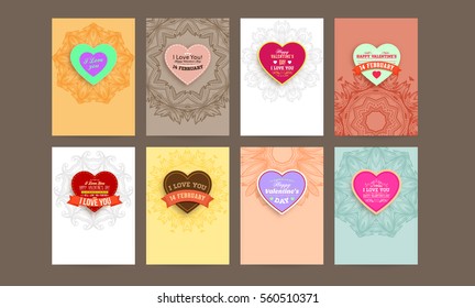 wedding invitation card or Valentines day designs set with vintage ornamental elements, borders, dividers, headers and frame templates. Retro flowers