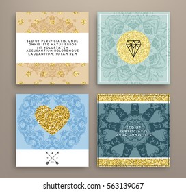 wedding invitation card or Valentines day designs set with vintage ornamental elements, borders, dividers, headers and frame templates. Retro flowers
