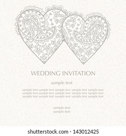 Wedding invitation card, vector