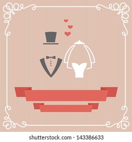 Tarjeta de invitación de matrimonio en vector