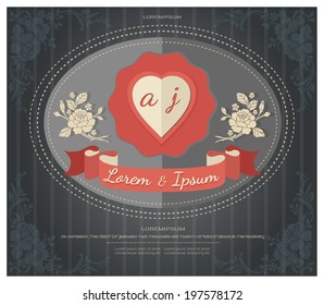 wedding invitation card vector 
