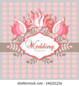 Wedding invitation card. Vector background