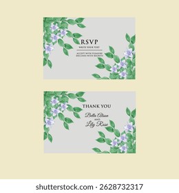  Wedding invitation card Vector decorative greeting card or invitation design background with watercolor green .