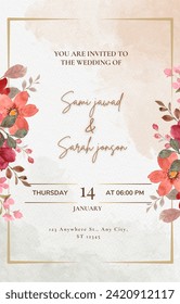 Wedding invitation card vector design 