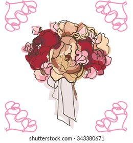 Wedding invitation card. Vector design for your love