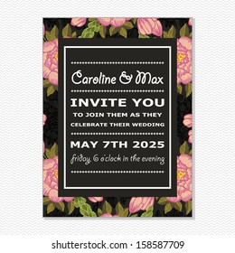 Wedding invitation card. Vector file contains few layers for easy using.