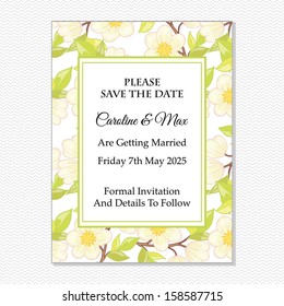 Wedding invitation card. Vector file contains few layers for easy using.