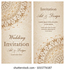 Wedding Invitation Card, Vector floral background, illustration