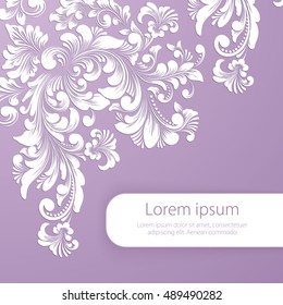 Wedding invitation card. Vector invitation card with floral background and elegant frame with text decorated with flower composition. 