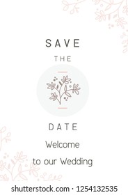 Wedding invitation or card with vector and illustration.