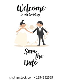 Wedding invitation or card with vector and illustration.