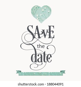 Wedding invitation card. Vector illustration. 