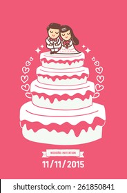 Wedding Invitation card - vector illustration