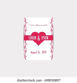 Wedding Invitation Card, Vector, Illustration, Eps File