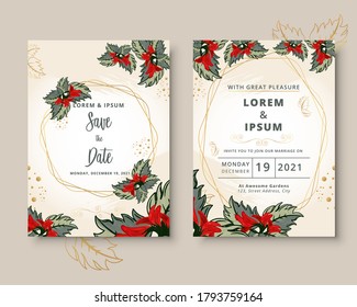 plantilla vectorial de tarjeta de invitación de boda