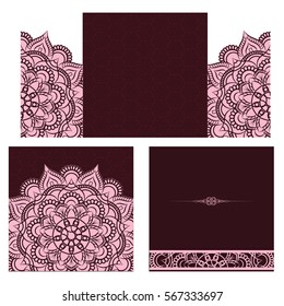 Wedding invitation or card . Vintage vector.