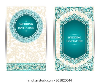 Wedding invitation or card . Vintage vector.