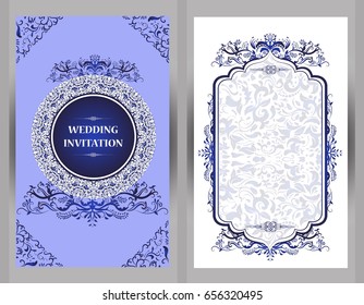 Wedding invitation or card . Vintage vector.