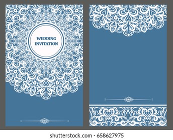 Wedding invitation or card . Vintage vector.