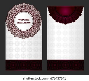 Wedding invitation or card . Vintage vector.