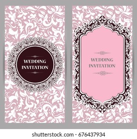 Wedding invitation or card . Vintage vector.