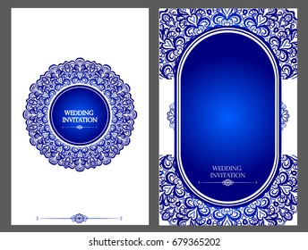 Wedding invitation or card . Vintage vector.