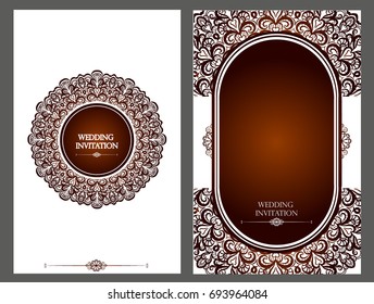 Wedding invitation or card . Vintage vector.