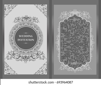 Wedding invitation or card . Vintage vector.