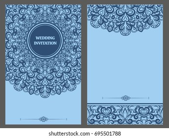 Wedding invitation or card . Vintage vector.
