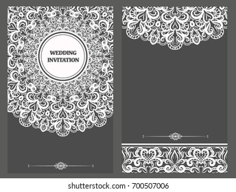 Wedding invitation or card . Vintage vector.