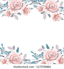 Wedding invitation card watercolor. We invite you to design. the composition of colors with colored elements on a white background. green leaves, the color of the frame.