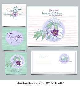 wedding invitation card with wild pion