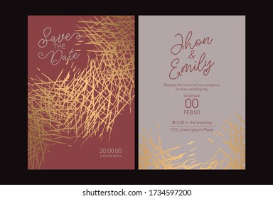 Hochzeitskarten Abstrakte Linien, Vector.