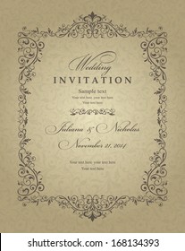 Invitation Card Floral Seamless Pattern Wedding Stock Vector (Royalty ...