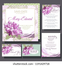 wedding invitation cards with wedding bouquet