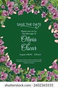 wedding invitation cards  with cute floral